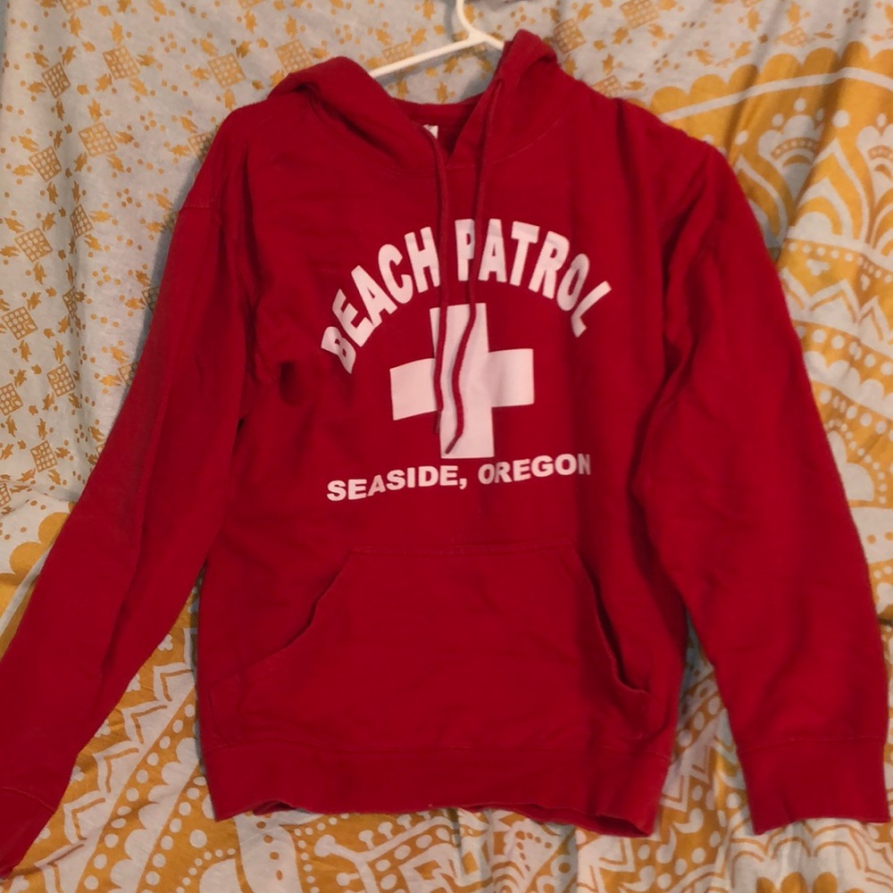 Red Seaside Oregon lifeguard sweater